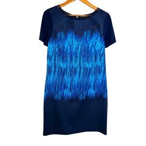 Tahari Women's Short Sleeve Navy Blue Career Dress Size 10